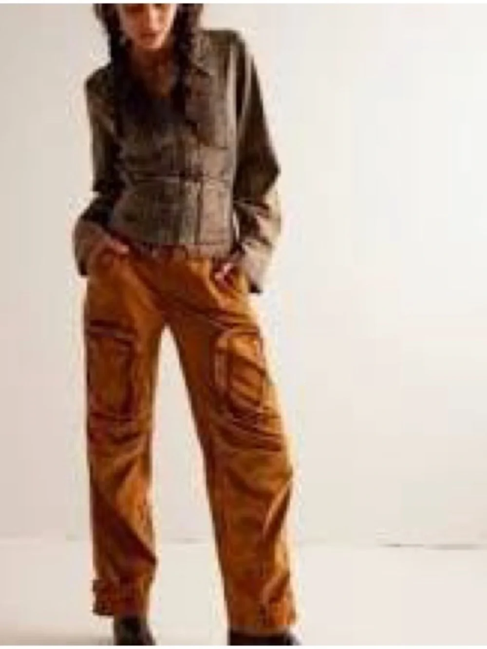 We The Free Rust-Brown Free People Can't Compare Slouch Pants Size L - Picture 1 of 8